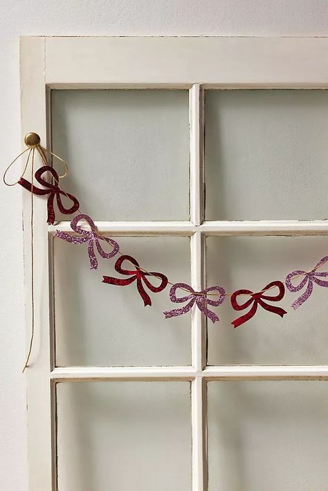 The Gift Shop | Unique Gifts + Holiday Gift Ideas | Free People Pink Red And Green Christmas Decor, Bow Christmas Decor, Red And Pink Christmas Decor, Pink And Red Christmas Decor, Cottagecore Ghibli, Bows Garland, Pink And Red Christmas, Valentines Garland, Red Bow Christmas