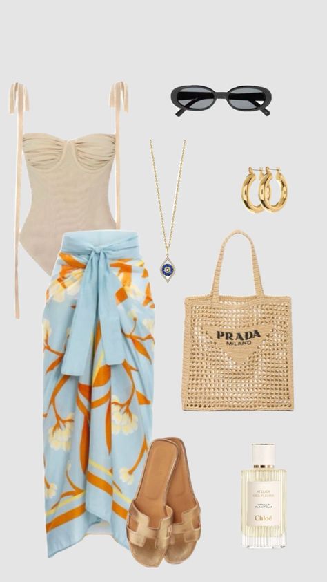 #prada #pradabag #summer #chloe #perfume #hermes #hermesshoes #goldjewlery #evileyenecklace #outfitinspo #aestheticgirl #fashioninspo Hermes Outfits Women, Cancun Vacation Outfits, Italy Outfits Summer, Quite Luxury, Chloe Perfume, Cancun Vacation, Holiday Outfits Summer, Vacation Outfits Women, Hawaii Outfits