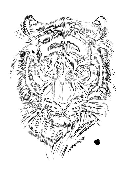 Tiger Head Tattoo Stencil, Tiger Tattoo Stencil Design, Tiger Face Tattoo Stencil, Tiger Design Tattoo, Tiger Drawing Tattoo, Tiger Face Stencil, Tiger Tattoo Outline, Lion Tattoo Stencil Drawings, Animal Tattoo Stencil