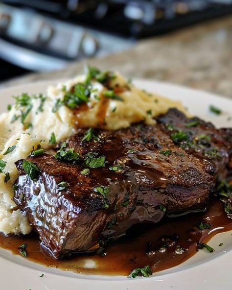 Got this 'Poor Man's Steak' recipe from an Amish friend. Delicious! Doesn't feel like I'm skimping. Garlic Butter Steak Bites, Butter Steak Bites, Slow Cooker Lasagna, Poor Man, Grilled Cheese Recipes, Strawberry Topping, Salisbury Steak, Garlic Mashed, Steak Bites