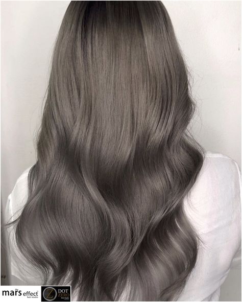 Fog Grey Brown Hair, Silver Hair Dye On Brown Hair, Silver Brown Hair Color, Dust Ash Hair Color, Dust Ash Hair, Dark Grey Brown Hair, Gray Ash Brown Hair, Hair Color Cool Tone, Warm Grey Hair