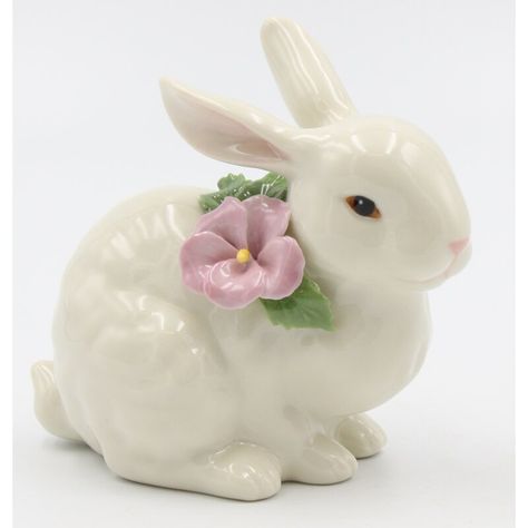 Rabbit Sitting, Porcelain Rabbit, Bunny Statue, Porcelain Sculpture, Genealogy Chart, Pottery Animals, Pansy Flower, Ceramic Bunny, Rabbit Figurine