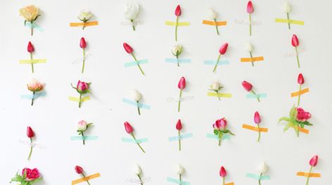 DIY Flower Wall Decor Diy Flower Wall, Renters Decorating, Nursery Accent Wall, Fleurs Diy, Simple Flowers, Flower Wall Decor, Diy Blog, Spring Crafts, Backdrops For Parties