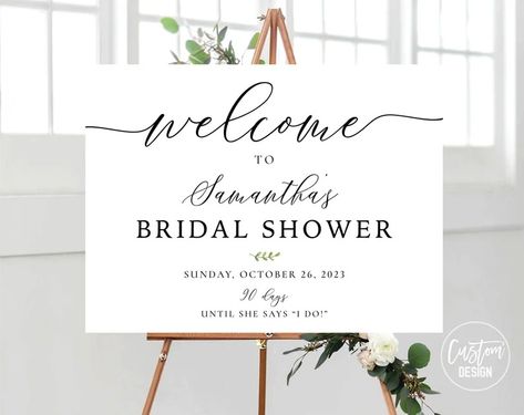 Custom Design, Modern Bridal Shower Welcome Sign, Minimalist Bridal Brunch Welcome Sign, Wedding Shower Sign, Bridal Brunch Sign, Decoration - Etsy Bridal Brunch Decorations, Welcome Sign Bridal, Bridal Shower Decorations Rustic, Bridal Shower Sign, Floral Signs, Wedding Shower Decorations, Modern Bridal Shower, Engagement Celebration, Bridal Shower Welcome Sign