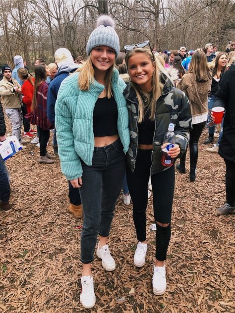 Darty Szn Outfits College, Darty Szn Outfits, St Patricks Day Outfits, Corduroy Puffer Jacket, Corduroy Puffer, Outfits College, St Patrick's Day Outfit, Day Outfits, Best Friend Photos