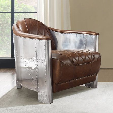 Williston Forge Cedarius Leather Barrel Chair | Wayfair Classic Armchair, Aluminum Panel, Leather Chesterfield, Leather Accent Chair, Swivel Barrel Chair, Accent Arm Chairs, Austin Design, Leather Loveseat, Stitching Details