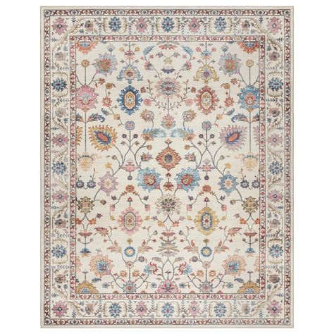 Gertmenian Crystal Print Cullen Washable Digital Print Ivory Floral Area Rug & Reviews | Wayfair