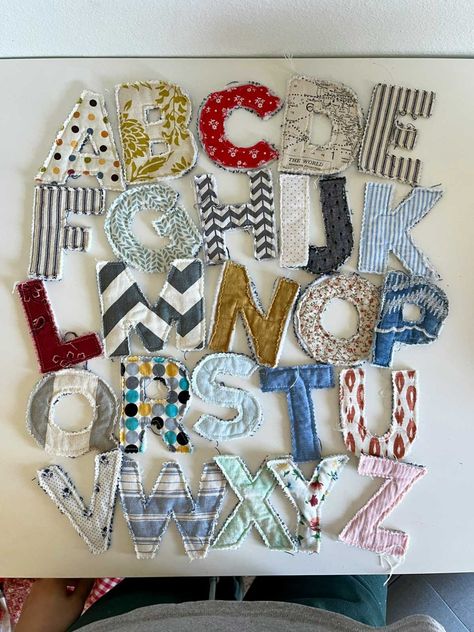 How to Make Fabric Alphabet Letters - Bethany Lynne Makes Alphabet Garland, Fabric Alphabet Letters, Sewing Letters, Fabric Alphabet, Cute Fabric, Scrap Fabric, Fabric Letters, Alphabet Printables, Alphabet Letters