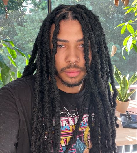 Faux Locs On Men, Faux Locs Hairstyles For Men, Male Faux Locs, Guys With Braided Hair, Mens Faux Locs, Low Taper Locs, Butterfly Locs Men, Faux Locs For Men, Faux Locs Men