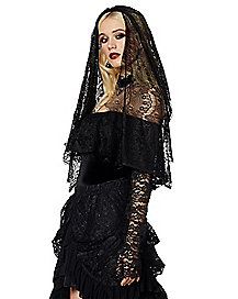 Lace Veil Vampire Costume Kids, Gothic Veil, Steampunk Womens Costume, Black Lace Veil, Halloween Costume Hats, Light Up Costumes, Royal Costume, Lace Umbrella, Vampire Costumes