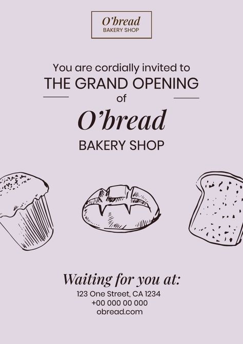 Bakery Opening, Opening Flyer Design, Grand Opening Aesthetic, Bakery Grand Opening Ideas, Bakery Opening Invitation, Bakery Owner Aesthetic, Bakery Promotion Poster, Cake And Pastries Flyer Design, Shop Opening Invitation Card