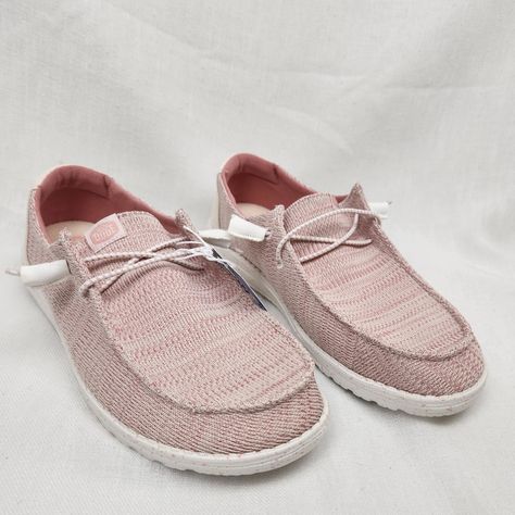 Brand New With The Tags. No Box. Hey Dude Slip Pink On Wendy Sport Mesh Shoe. Shoe List, Hey Dude Shoes, Hey Dude, Mesh Shoes, Shoes Womens, Comfortable Shoes, Pink White, Shoe Accessories, Women Accessories