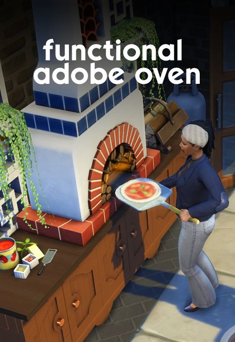 Adobe Pizza Oven - Functional conversion Sims 4 Cc Pizza Oven, Sixam Cc, Pizza Machine, Sims 4 Traits, Sims 4 Cas Mods, Clay Oven, Jungle Adventure, Website Making, Best Mods