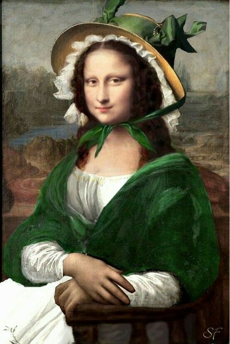 Que elegante... Mona Lisa Drawing, Mona Friends, Mona Lisa Parody, Mona Lisa Smile, Art Parody, Color Number, Bubble Bag, Italian Artist, Painting Process