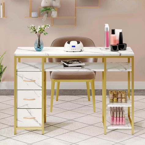 Marble Veneer, Nail Desk, Makeup Vanities, Nail Table, Makeup Table Vanity, Manicure Table, Bean Bag Chair Kids, Diy Casa, Playroom Furniture