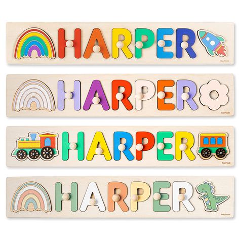 Name Puzzles Wooden, Kids Playroom Storage, Puzzle Logo, Inspiration Crafts, Craft Show Booths, Wooden Educational Toys, Baby Puzzles, Christmas Gift For Kids, Engraving Ideas