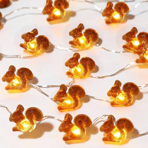 Amazon.com : Impress Life Squirrel Decoration String Lights, Thanksgiving Christmas Festive Chipmunk Novelty Lights Battery-Powered 10 ft 50 LEDs with Remote for Winter Christmas Home Party, Fall, Forest Wedding : Home & Kitchen Fall Forest Wedding, Squirrel Decor, Lights Decoration, Fall Forest, Novelty Lights, Indoor String Lights, Decorative Lights, Natural Christmas, Home Party