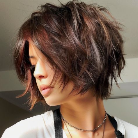 75 Perfect Short Choppy Hairstyles You Must Try Short Choppy Hairstyles, Choppy Hairstyles, Choppy Bob Haircuts, Bob Hairstyles For Thick, Choppy Bob Hairstyles, Choppy Hair, Bob Haircut For Fine Hair, Messy Short Hair, Short Bob Haircuts