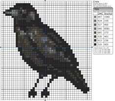 Halloween Cross Stitches, Cross Stitch Bird, Cross Stitch Bookmarks, Pixel Pattern, Cross Stitch Animals, Cross Stitch Patterns Free, Free Cross Stitch, Tapestry Crochet, Perler Bead Patterns