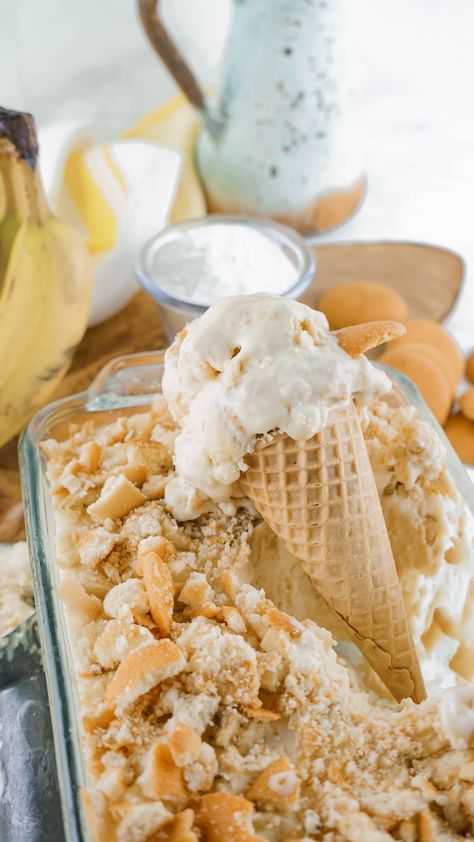 Pudding Ice Cream Recipe, Homemade Banana Ice Cream, Banana Pudding Ice Cream, Vegan Banana Pudding, Magnolia Bakery Banana Pudding, Banana Ice Cream Recipe, Banana Pudding Desserts, Ice Pop Recipes, Ice Cream Sunday