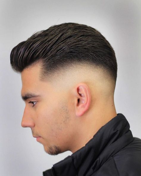 One Side Fade Haircut Men, Drop Fade Short Hair, Short Slicked Back Hair Men, Mid Fade Haircut Men, Fade Haircut Men, Men Short Hair Fade, Very Short Hair Men, Taper Fade Short Hair, Mid Fade Haircut