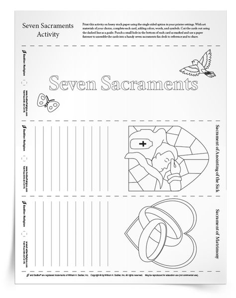 Seven Sacraments Activity | Download | Sadlier Religion 7 Sacraments Activities Free Printable, Sacraments Of Initiation Activities, Sacraments Activities Catholic For Kids, 7 Sacraments Catholic Activities, Seven Sacraments Activities, Sacraments Craft, Sacraments Activities, Anointing Of The Sick, The Seven Sacraments