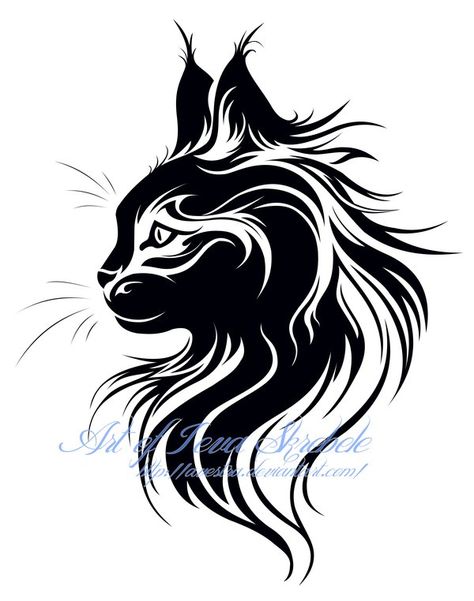 Tattoo Gato, Tier Tattoo, Wolf Silhouette, Cat Profile, Cat Tattoo Designs, Tattoo Cat, Art Premier, Celtic Tattoos, Wolf Tattoos