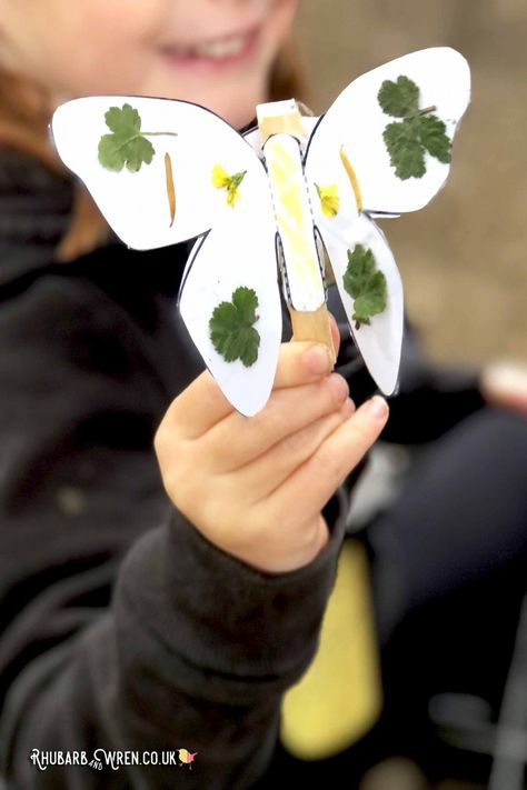 How to Make a Flapping Butterfly Peg Automata - Rhubarb and Wren Flapping Butterfly, Large Letter Stencils, Halloween Themed Drinks, Dashed Line, Diy Easter Gifts, Quick And Easy Crafts, Pretty Leaf, Butterfly Template, Bible School Crafts