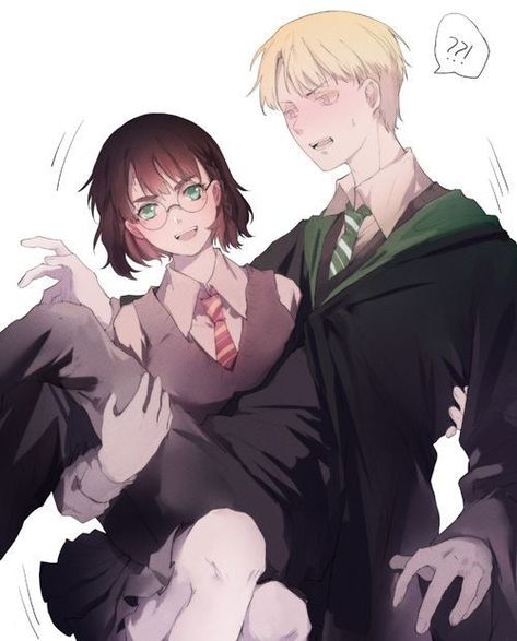 Fem Harry Potter, Female Harry Potter, Fem Harry, Draco Malfoy Fanart, Drarry Fanart, Harry Draco, Gay Harry Potter, Draco Harry Potter, Fantasy Beasts