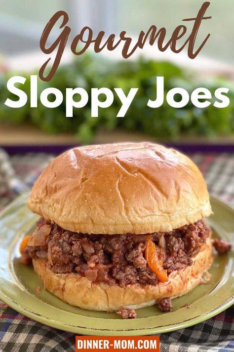 Easy Sloppy Joes go gourmet. This recipe doesn't have ketchup. But, it does have an amazing sauce with a touch of red wine vinegar. The whole family will love this healthy dinner that's equally perfect for weeknight dinners and entertaining. It's so much better than what you had as a kid! #sloppyjoes #easydinner Sloppy Joes Without Ketchup, Gourmet Sloppy Joe Recipe, Sloppy Joe Recipe Without Ketchup, Gourmet Sloppy Joes, Lean Beef Recipes, Easy Sloppy Joes, Best Sloppy Joe Recipe, Gerd Friendly, Sloppy Joe Recipe