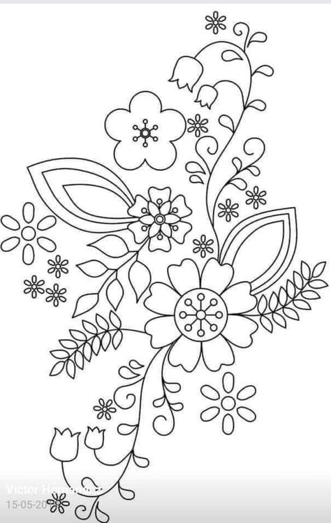 Illustration For Kids, Hand Embroidery Patterns Free, Flower Drawing Design, Folk Art Flowers, Bead Embroidery Patterns, Pola Sulam, Embroidery Flowers Pattern, Most Satisfying, Handwork Embroidery Design