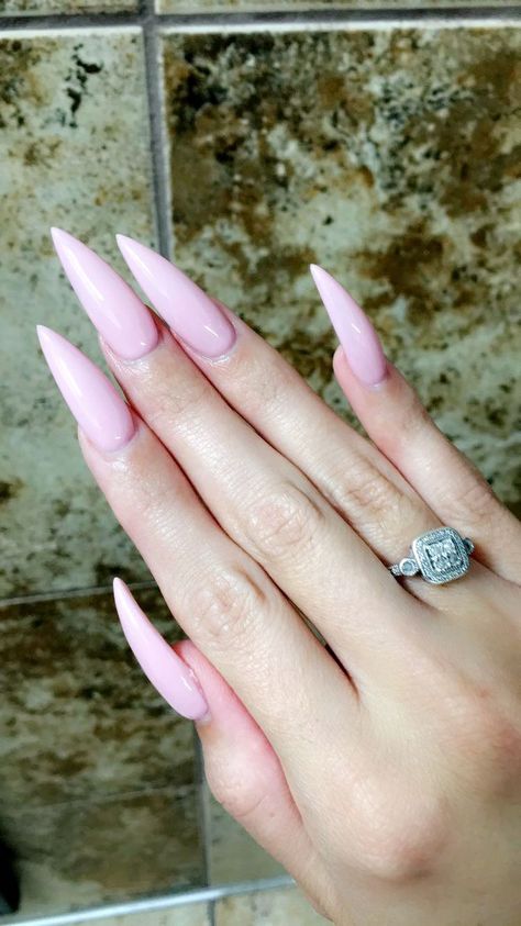 Pink Acrylic Nails Stiletto, Baby Pink Stiletto Nails, Light Pink Stiletto Nails, Stiletto Pink Nails, Stilettos Nails, White Stiletto Nails, Pink Stiletto Nails, Acrylic Nails Stiletto, Bday Nails