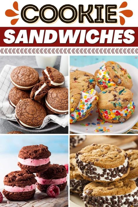 Cookie Sandwiches Recipes, Filling For Cookie Sandwiches, Fall Cookie Sandwiches, Cookie Frosting Sandwich, Best Large Cookie Recipes, Mini Cookie Sandwiches, Christmas Sandwich Cookies, Cookie Sammies, Cookie Fillings