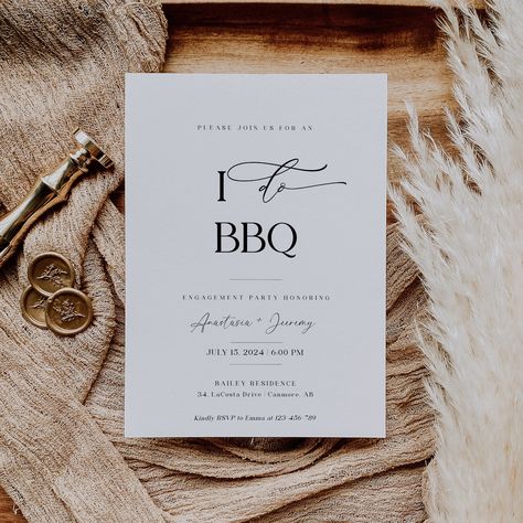 Summer Engagement Party Invitations, I Do Bbq Invitation, Bbq Engagement Party Ideas, Simple Engagement Party Invitations, Bbq Invitation Template, Casual Engagement Party, I Do Bbq Engagement Party, Engagement Party Bbq, I Do Bbq