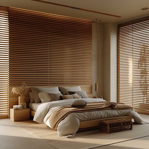 Incorporating Horizontal Wood Slat Walls for a Unique Interior Look • 333+ Images • [ArtFacade] Japandi Slat Wall, Horizontal Wood Slat Wall, Horizontal Wood Paneling, Slat Walls, Hidden Lighting, Bali Villa, Wood Slat Wall, Lifestyle Ideas, Linear Pattern