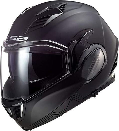 DOT approved. Chin bar rotates 180 degrees to the rear. Like having a full face and 3/4 helmet in one. Dual visor, tinted visor drops down. Modular Motorcycle Helmets, Ls2 Helmets, Hjc Helmets, Cool Motorcycle Helmets, Black Helmet, Open Face Helmets, Full Face Helmets, 3d Laser, Ventilation System