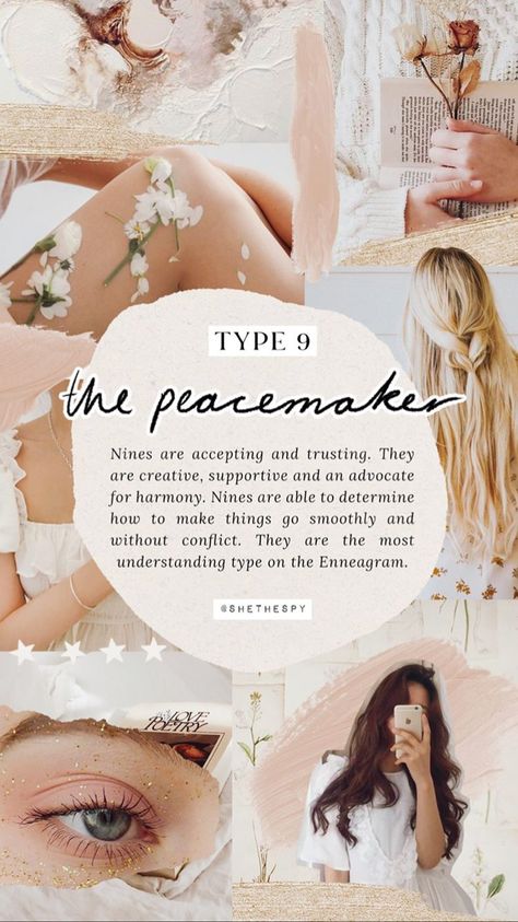 Enneagram Type 9, She The Spy, Aesthetic Mobile, The Peacemaker, Enneagram Test, Types Of Aesthetics, Enneagram 9, Personality Psychology, Infp Personality