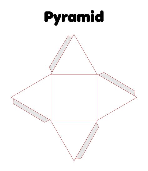 Pyramid 3D Shape Templates Printable Paper Engineering Templates, 3d Shape Templates, 3d Shapes Templates, Pyramid School Project, Pyramid Template, Algebra Projects, Shapes Template, Shape Worksheets For Preschool, Triangle Template