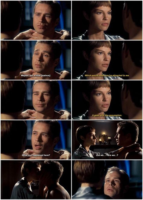 STAR TREK ENTERPRISE - "Harbinger" Season 3 Episode 15 | Trip Tucker and T'Pol Star Trek Enterprise T'pol And Trip, Trip And T'pol, Trip Tucker, Connor Trinneer, Star Trek Merchandise, Starship Enterprise, Star Trek Enterprise, Spock, Space Travel