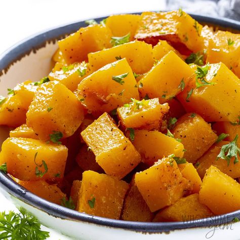 Roasted Butternut Squash Recipe (So Easy!) - Wholesome Yum Buttercup Squash Recipe, Baked Squash And Zucchini Recipes, Soup Aesthetic, Best Butternut Squash Recipe, Healthy Squash Recipes, Zucchini And Squash, Buttercup Squash, Butternut Squash Recipe, Vegetable Side Dishes Healthy