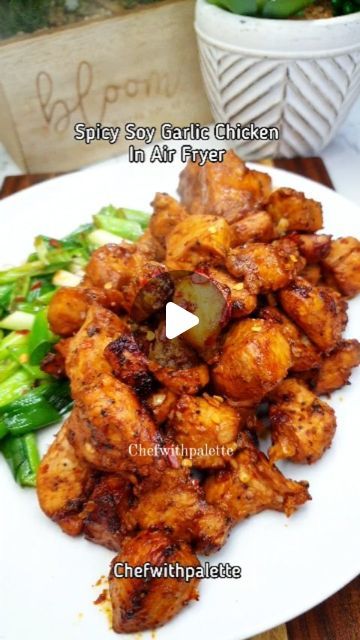 Air Fryer Chilli Chicken, Spicy Air Fryer Chicken, Air Fryer Salt And Pepper Chicken, Air Fryer Soy Sauce Chicken, Air Fryer Chicken Chunks No Breading, Chicken In Air Fryer, Soy Garlic Chicken, Boneless Chicken Wings, Dark Soy Sauce