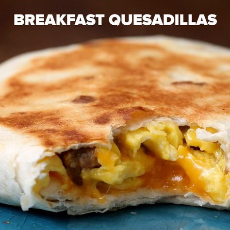 Make-Ahead Breakfast Quesadilla Recipe by Tasty Breakfast For 15 People, Nourishing Bowls, Quesadillas Recipes, Vegetarian Casseroles, Satisfying Recipes, Breakfast Quesadilla Recipes, Breakfast Quesadillas, Stuffed Vegetables, College Kitchen