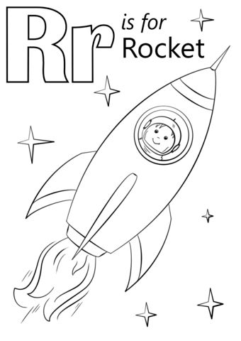 R Is For Rocket, Rocket Coloring, Letter R Activities, Robot Coloring, Coloring Letters, The Letter R, Abc Coloring Pages, Preschool Coloring Pages, Abc Coloring