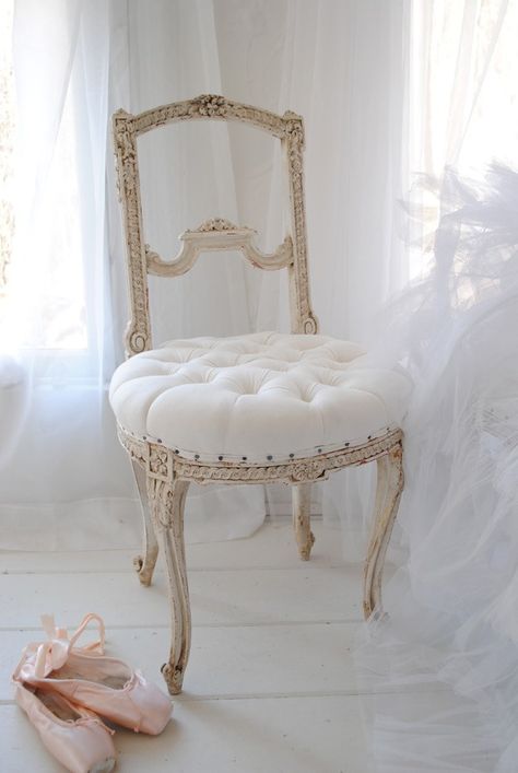 Shabbilicious Sunday features My Shabby Streamside Studio Antique Chairs, Sitting Pretty, Beautiful Chair, Shabby Cottage, French Furniture, Take A Seat, Shades Of White, Beautiful Furniture, Shabby Chic Furniture