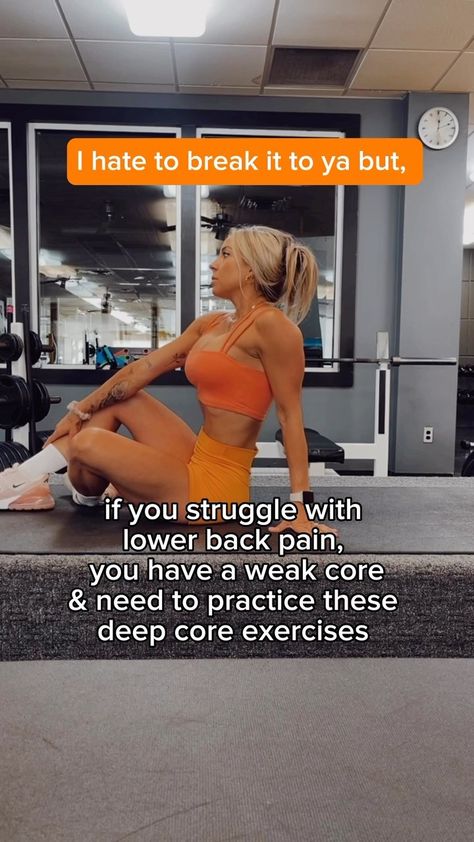 Taylor Matheny - The most common cause of lower back pain... | Facebook Taylor Matheny, Core Conditioning, Weak Core, Deep Core, Strengthen Core, Lower Back Pain, Low Back Pain, Core Strength, Flat Belly