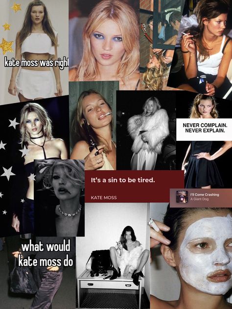 Kate Moss Aesthetic Icon, Kate Moss 90s Diet, What Would Kate Moss Do, Supermodel Aesthetic 90s, 90s Models Aesthetic Wallpaper, Messy Model Aesthetic, Indy Sleaze Aesthetic, Waif Aesthetic 90s, Kate Moss Diet Plan