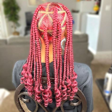 Red Braided Hairstyles, Hairstyles For Elementary School, Braids Women, Coi Leray Braids, Chunky Braids, Coi Leray, Hair Magic, Kids Braids, Brazilian Blowout