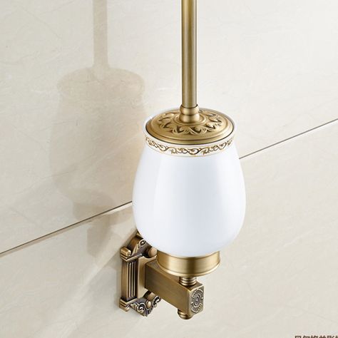 European Style Toilet Brush Holder Antique Gold Color BL-C6013F Style Toilet, Toilet Brush Holder, Black Toilet, Glass Door Knobs, Bathroom Top, Toilet Brush, Brush Holder, European Style, Door Knobs