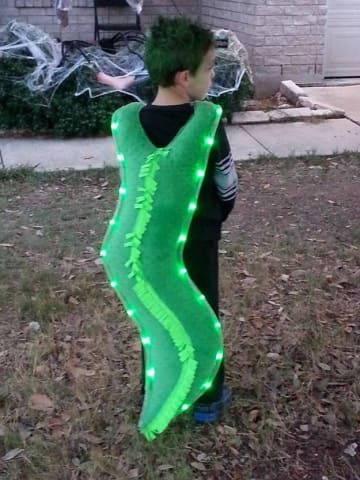 27 Weird Things Kids Have Asked To Be For Halloween Diy Eel Costume, Eel Costume Diy, Eel Costume Little Mermaid, Electric Eel Costume, Swordfish Costume, Eel Costume, Finding Nemo Costume Diy, Ariel Stuff, Sea Creature Costume