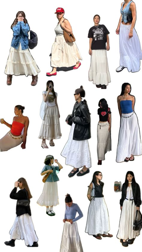 Long Skirt Aesthetic, Skirt Aesthetic, Aesthetic Collage, Long Skirt, Collage, Skirt